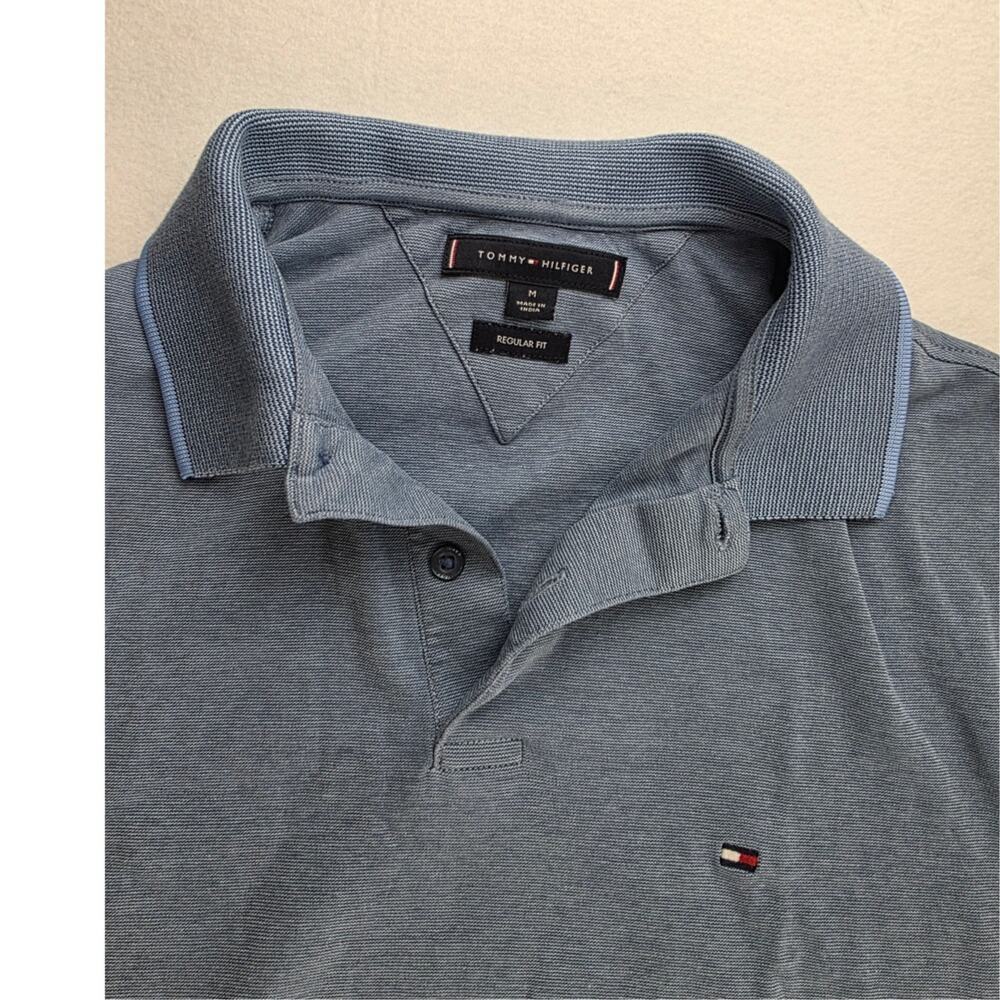 Tommy Hilfiger Blue Polo Regular Fit Shirt Size M - Picture 8 of 14